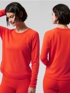 Athleta Mindset Pull Over Orange Sweatshirt Sz XL NWT